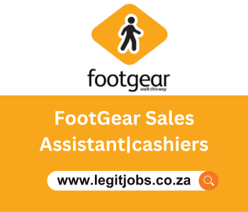 footGear Sales Assistant|cashiers (X4) REF NO.: FG-2013